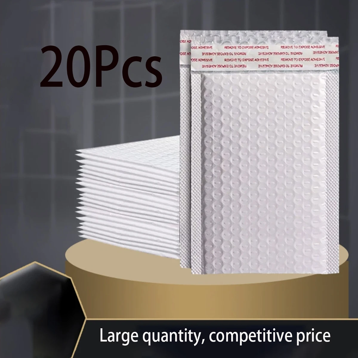 20Pcs Bubble Shipping Envelopes Self‑Seal Anti‑Collision Mailer Bags Waterproof Padded Pouches for Gifts Cosmetics Mail Shipping