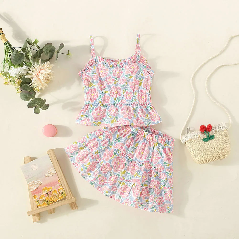 Baby Girl Summer Set With Suspender Top And Shorts Girl Fashion Beach Set