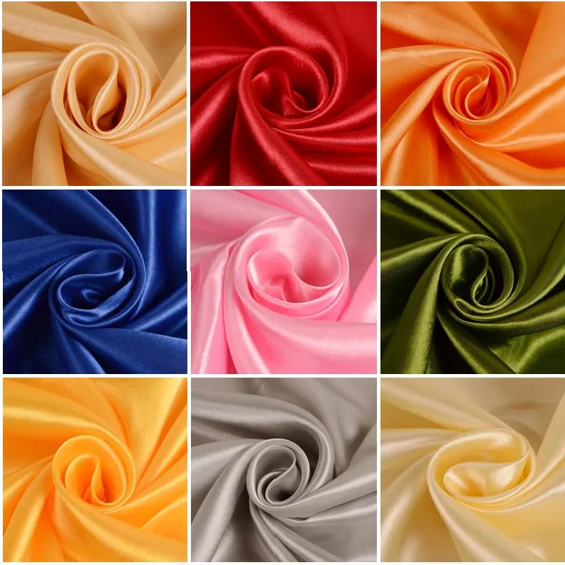 Satin Fabric Silk Cloth 100*150cm Handmade DIY For Box Lining Home Dress Curtain Wedding Party Decoration Sewing Background D20