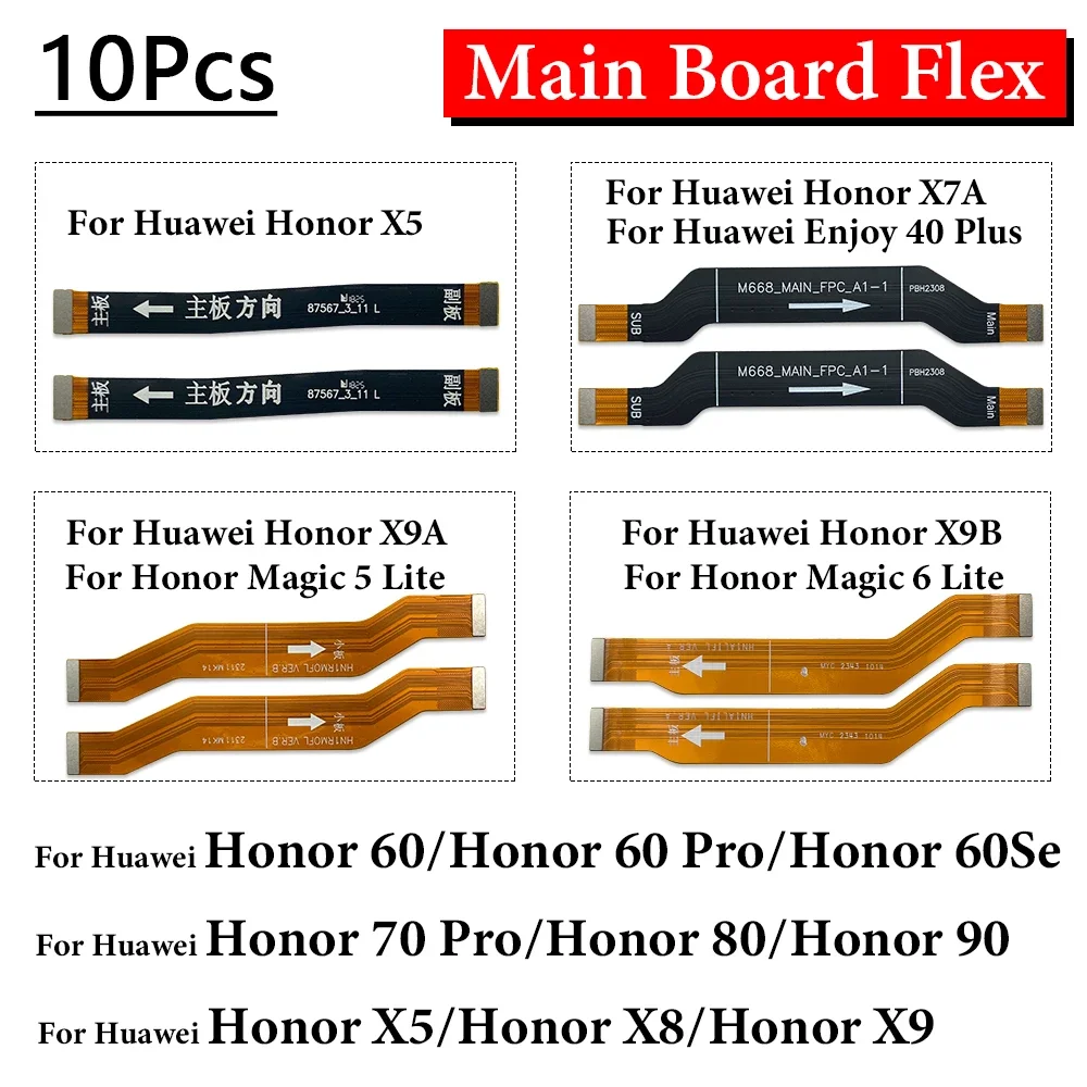 10Pcs Motherboard Flex Connector Board Flex Cable For Huawei Honor 60 70 Pro 80 90 X7 X7A X8 X8A X8B X9 X9A X9B Magic 5 6 Lite