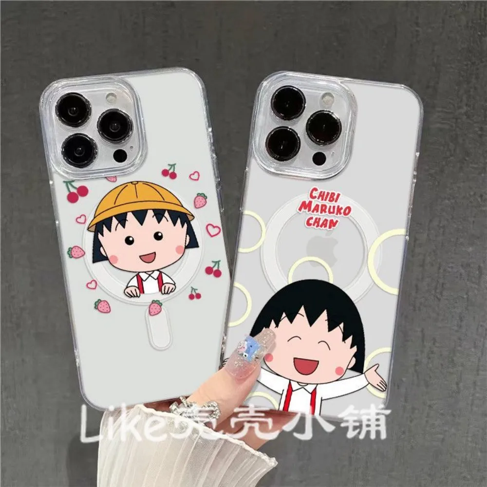 NEW Magnetic Phone Case for Samsung Galaxy S26 S25 S24 S23 S22 S21 S20 FE Edge Plus Ultra 5G TPU Cover Cute Chibi Maruko-chanS