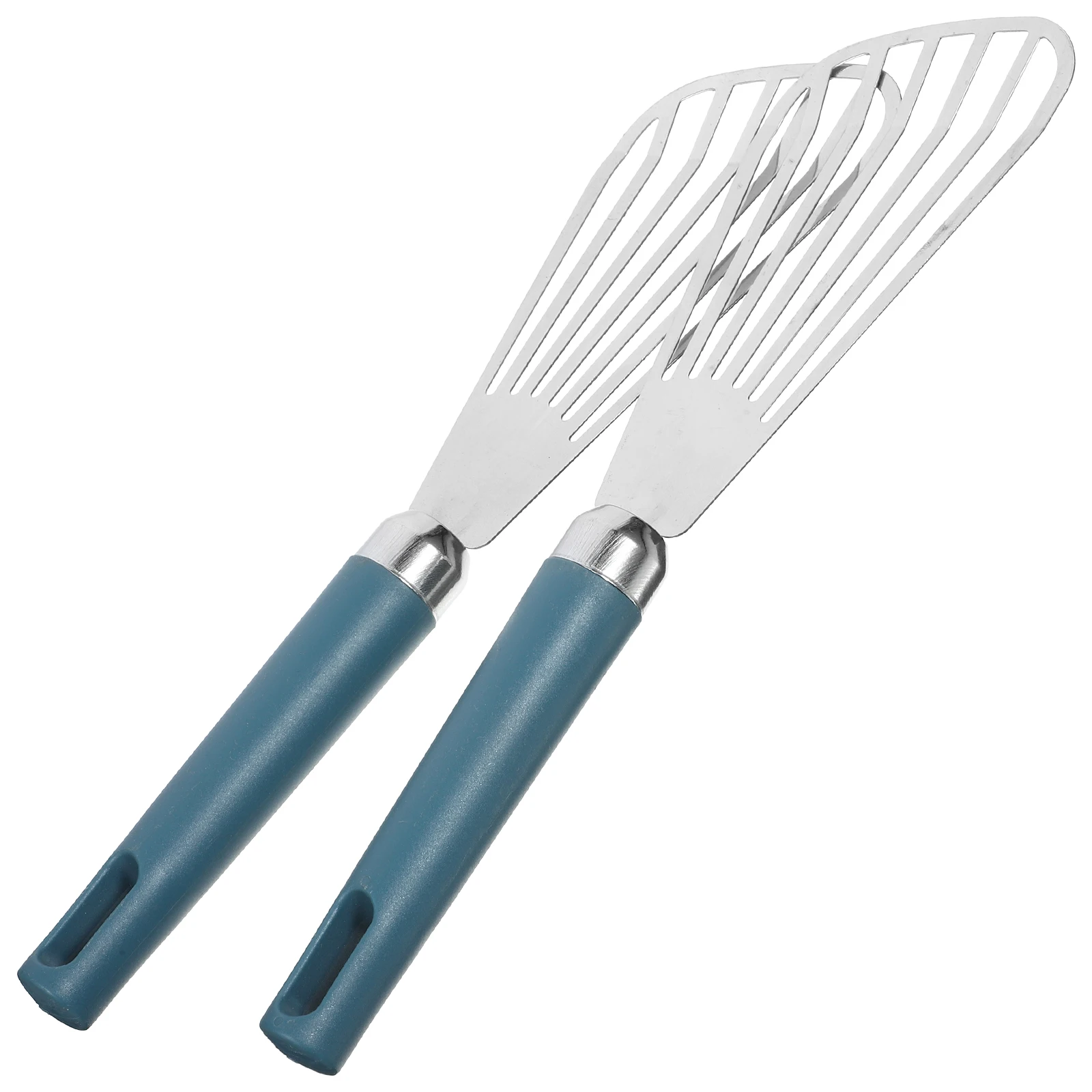 

2pcs Stainless Shovels Kitchen Steak Shovel Baking Shovel Gadgets Frying Bbq Baking Spatula Home Use Blue