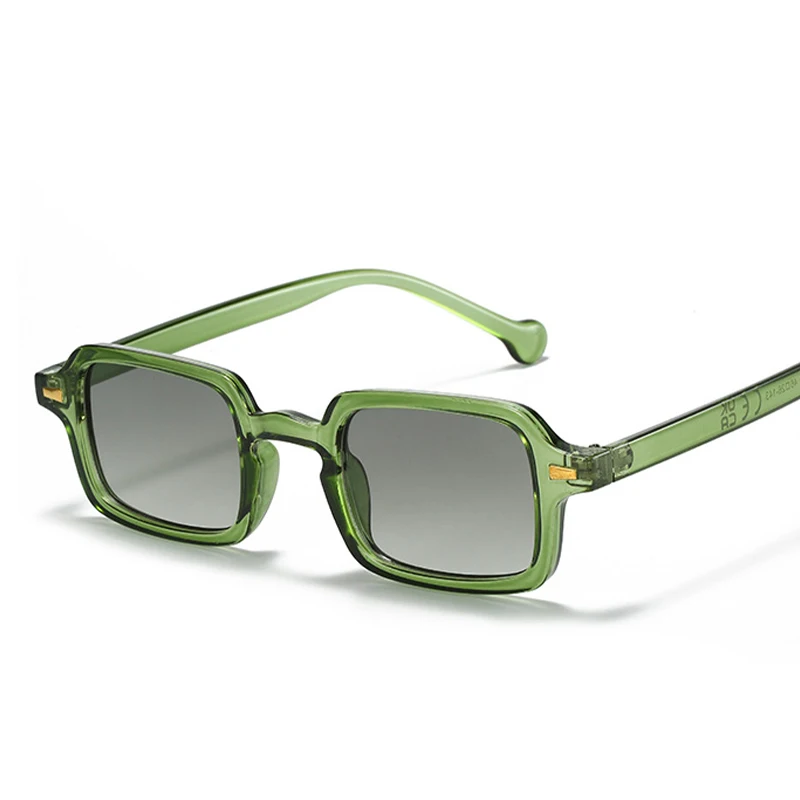HBK Fashion Square Sunglasses Women Retro Rivets Decoration Gradient Shades UV400 Men Leopard Blue Rectangle Sun Glasses image 4