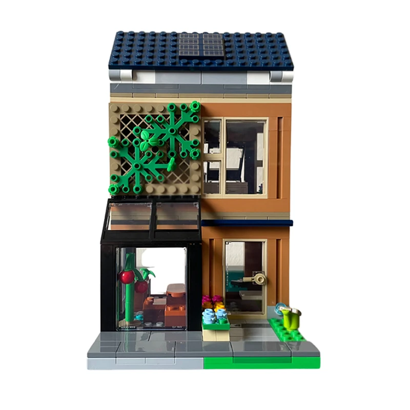 

City Street View Model MOC Building Bricks City Family House Modular Technology Assemble Children Toys Suit Gifts Holiday