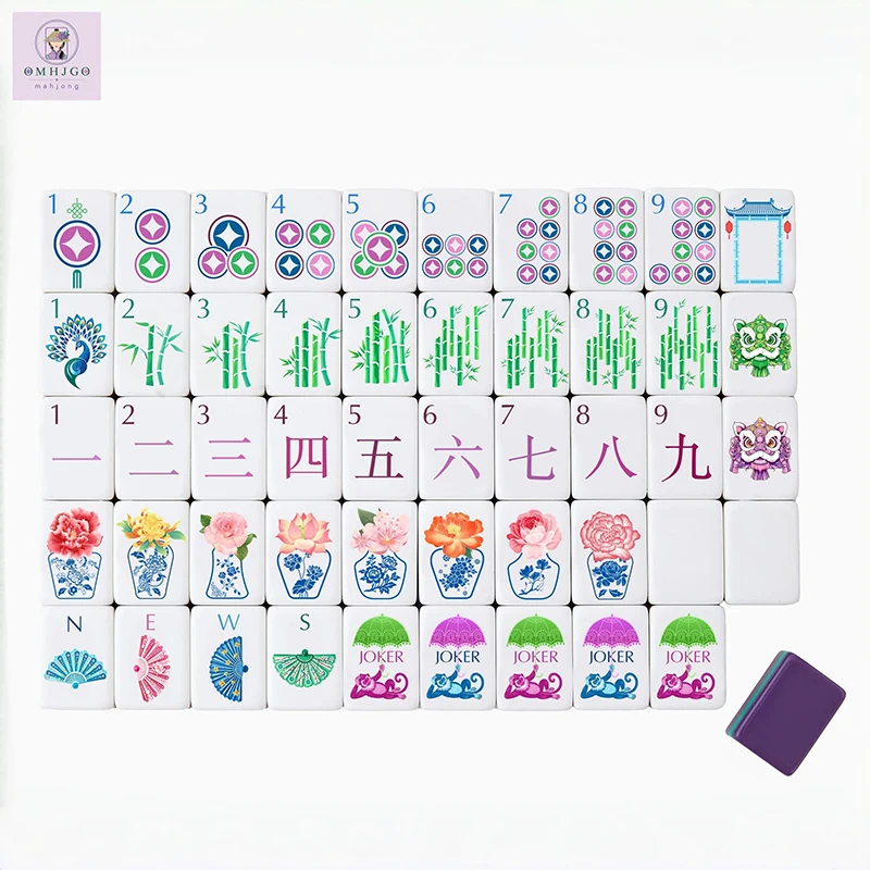 Modern Luxury American Mahjong Tiles 160pcs 4-Layer Mah Jongg Tile Standard Size Purple Acrylic Eisure Game for Home Friend Gift