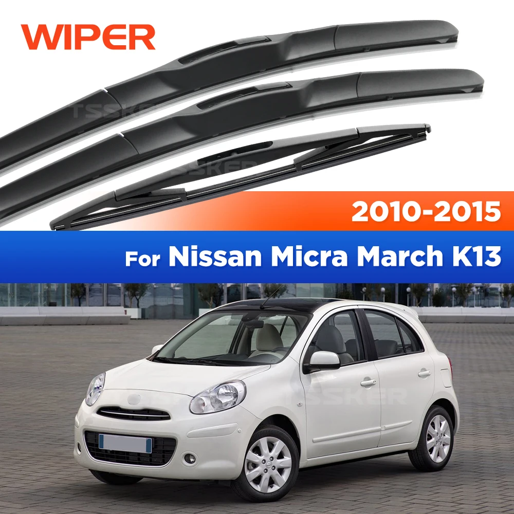 

Front & Rear Wiper For Nissan Micra March K13 2010-2015 2011 2012 Wiper Blades Windshield Windscreen Window Brushes 21"+14"+12"