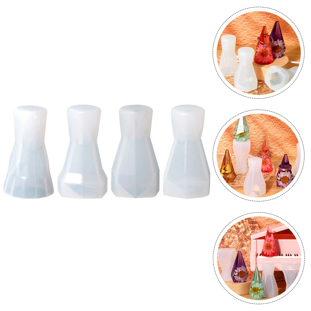 

4pcs Silicone Ring Holder Mold Diy Crafts Cone Shaped Reusable Molds For Candles Soap Ring Stand Holder Mold For