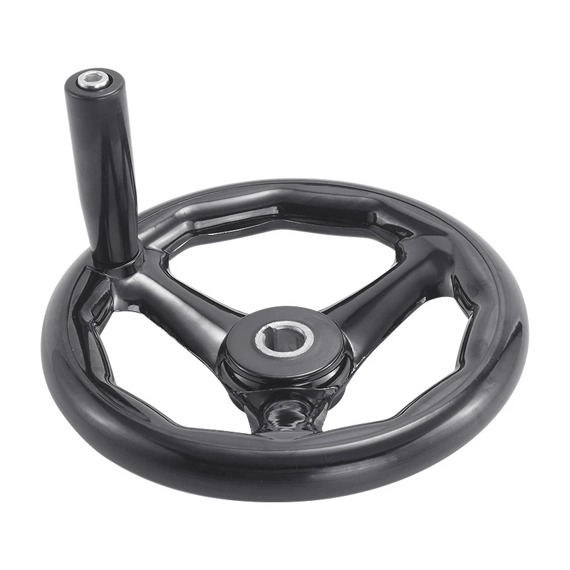 Imagem -03 - Fresadora Preta para Impressora Cnc 3d Volante com Raios Baquelite Alça Rotativa 100 mm 125 mm 160 mm 200 mm 250 mm 320 mm