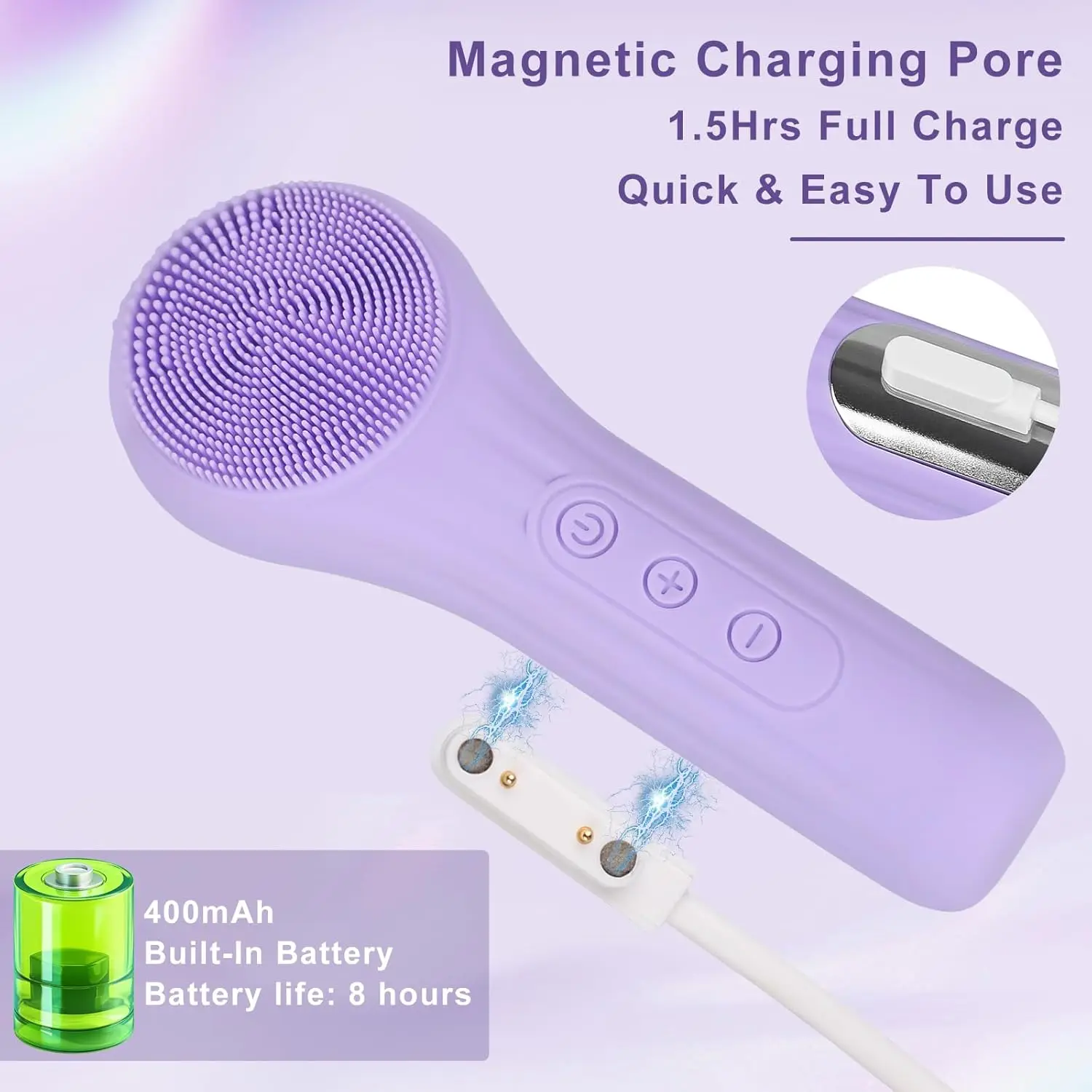 هدية عيد الميلاد فرشاة تنظيف الوجه السيليكون المحايدة، منظف الوجه القابل لإعادة الشحن المقاوم للماء IPX7، مقشر الوجه السيليكوني