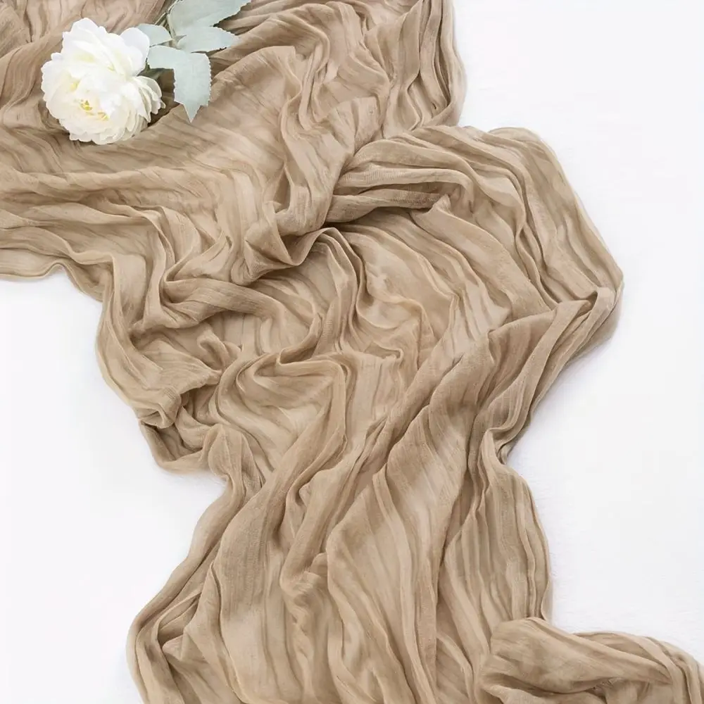 Modern Cheesecloth Table Runner Boho Gauze Tablecloth Wedding Party Banquet Table Decor Soft Wrinkled Long Textiles