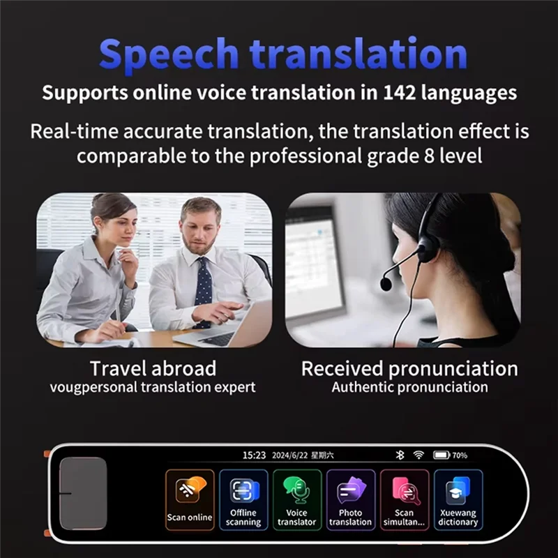 AA87 A29S 142 لغة قلم مترجم المسح الصوتي في الوقت الحقيقي مترجم اللغة قاموس ترجمة الأعمال في الخارج