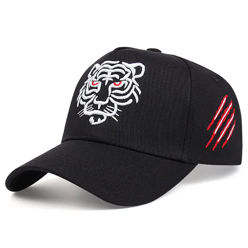 Fashion Animal Tiger Embroidery Baseball Cap Men Women Cotton Hip Hop Hat Summer Trucker Caps Unisex Snapback Black Hats Gorras