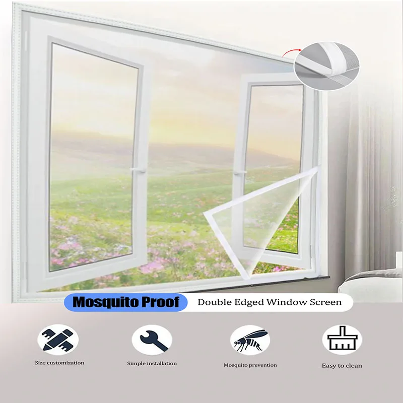Summer, home, simple, white, mosquito net mesh, multi size window screen, 2cm, self-adhesive tape, window screen, curtain mesh