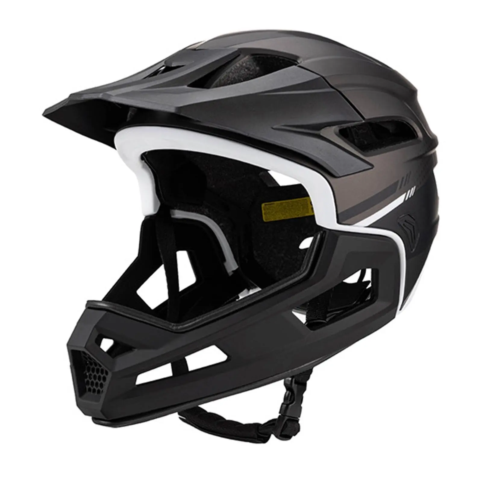 

Titanium Black Full Face Cycling Helmet L Size 58-62cm PC+EPS Material 500g Weight Removable Mountain Bike Extreme Sports
