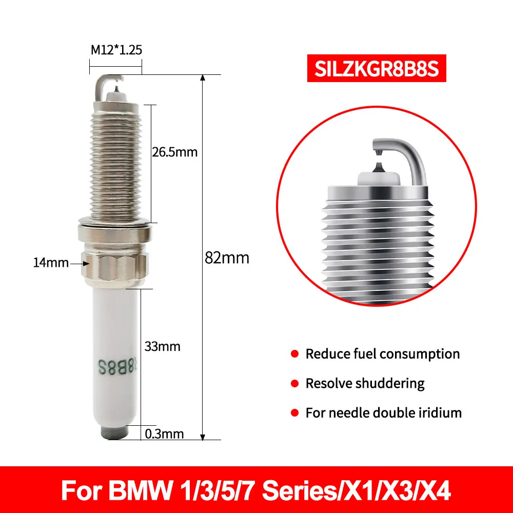 For NGK Dual lridiumSpark Plug SILZKGR8B8S94201 for BMW F36 F30F31 F46 F20 F21 G30 F90G31 G32 G11 G12 F48 F39F55 3181 3201