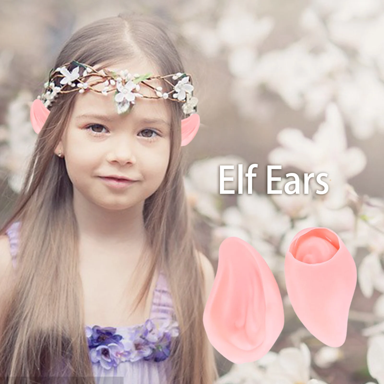 1Pair Halloween Latex Elf Ear Fairy Ear Vampire Ears Dress Up Cosplay Accessories Halloween Supply Christmas Decor