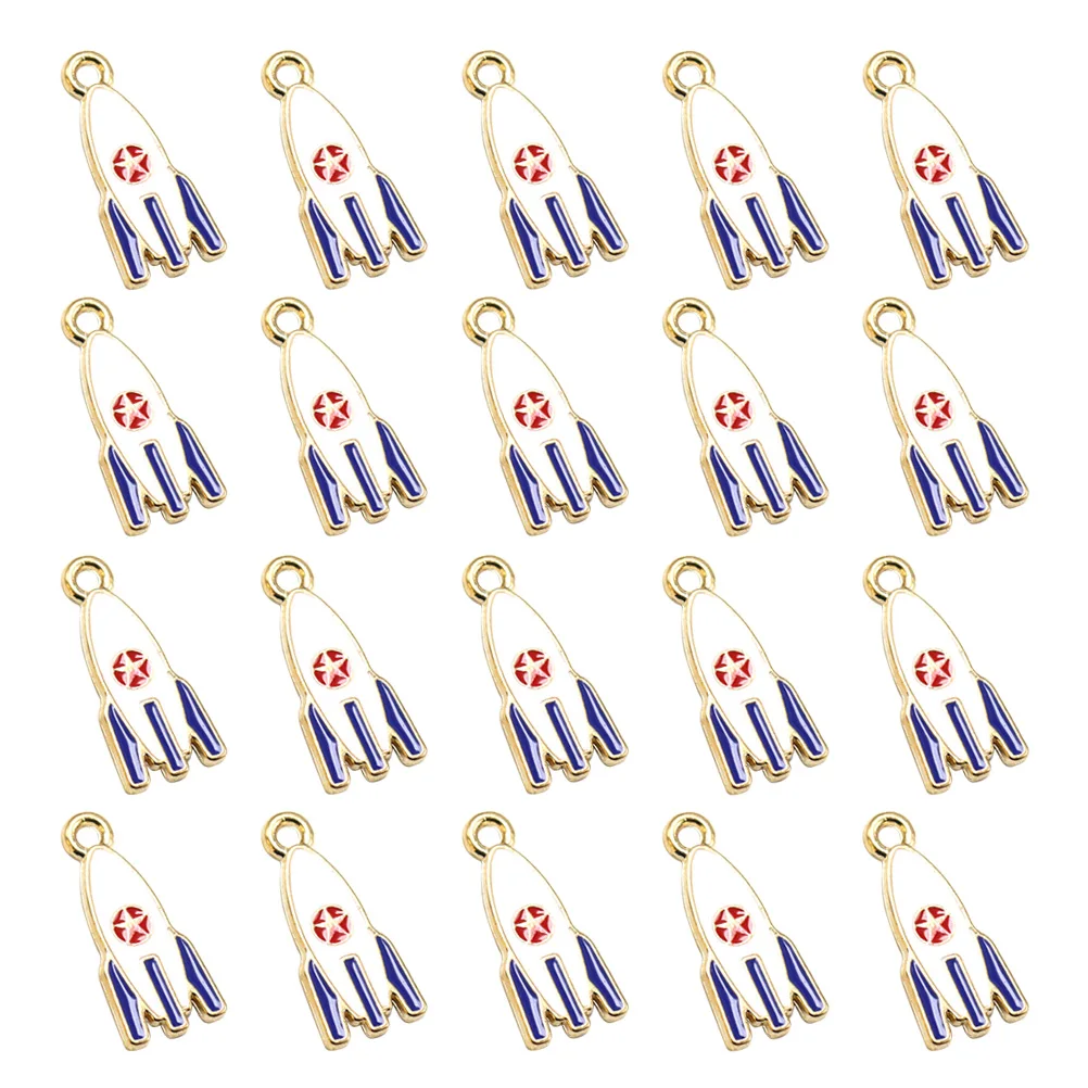 

20 Pcs Alloy Rocket Pendant Charm Simple Stylish Necklace Bracelet Jewelry Making Accessories Fashion Space