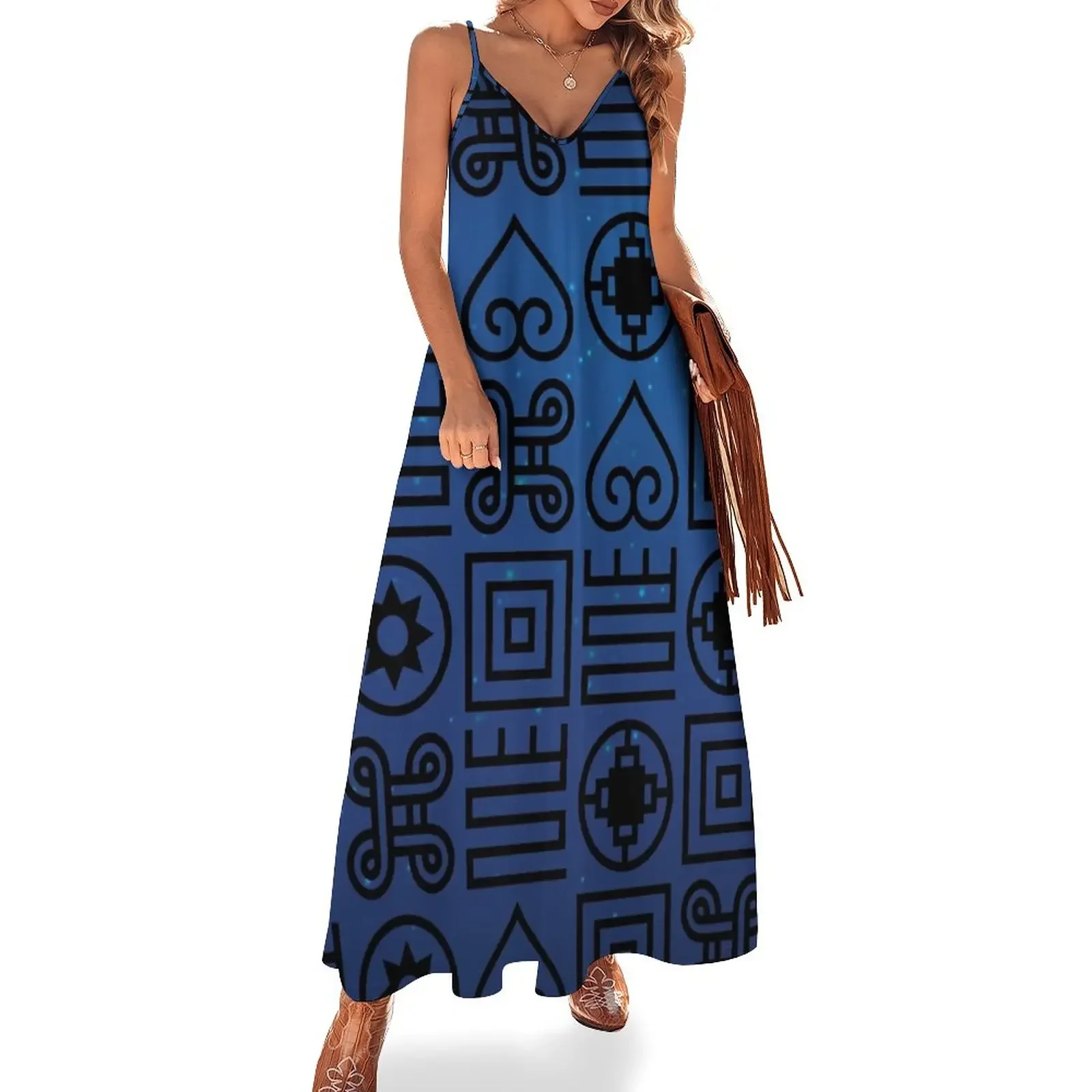 

Adinkra symbols Sleeveless Dress birthday dress for women dresses for womens Aesthetic clothing women evening dress