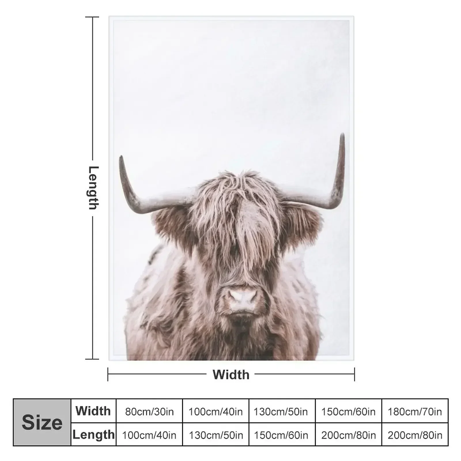 Highland Cow, Animal Wall Art Throw Blanket Decoratives Large Hairys Camping Blankets