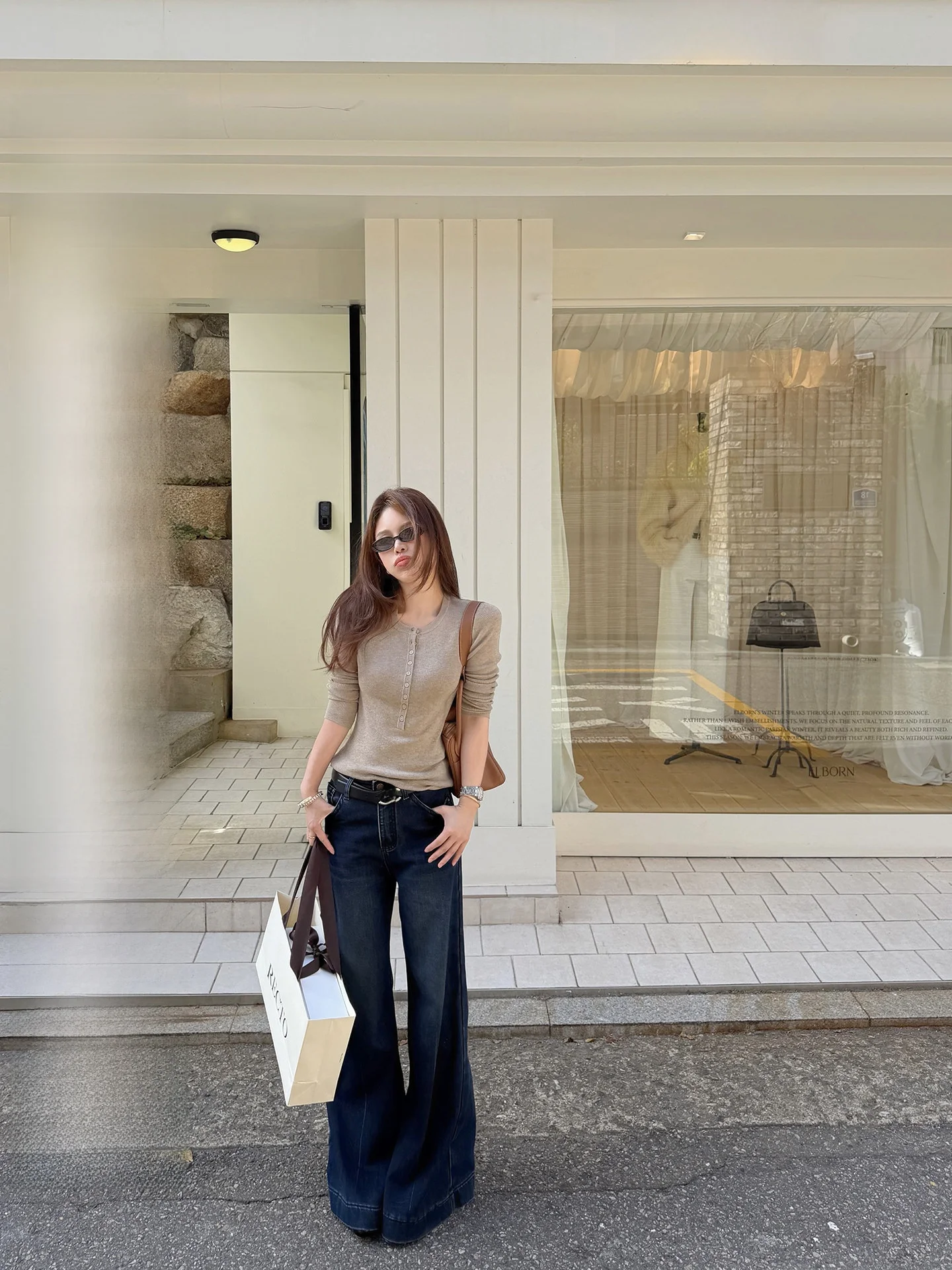 

Женский облегающий универсальный комфортный зимний модный топ IUIU Arjing Home с длинным рукавом и круглым вырезом, вязаная базовая кофта