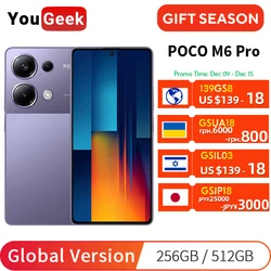 Глобальная версия POCO M6 Pro 256 ГБ/512 ГБ Смартфон 120 Гц AMOLED-дисплей 64 МП Тройная камера 67 Вт Турбозарядка MTK Helio G99-Ultra