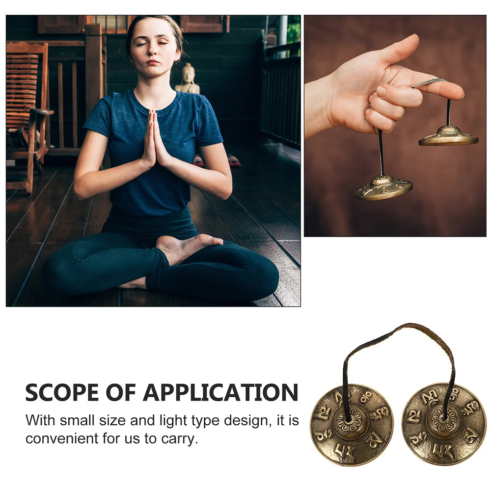 Yoga Meditation Ringing The Bell Sound Therapy Instrument Cymbal for Religious Ceremony Cymbals Pure Copper Small Size