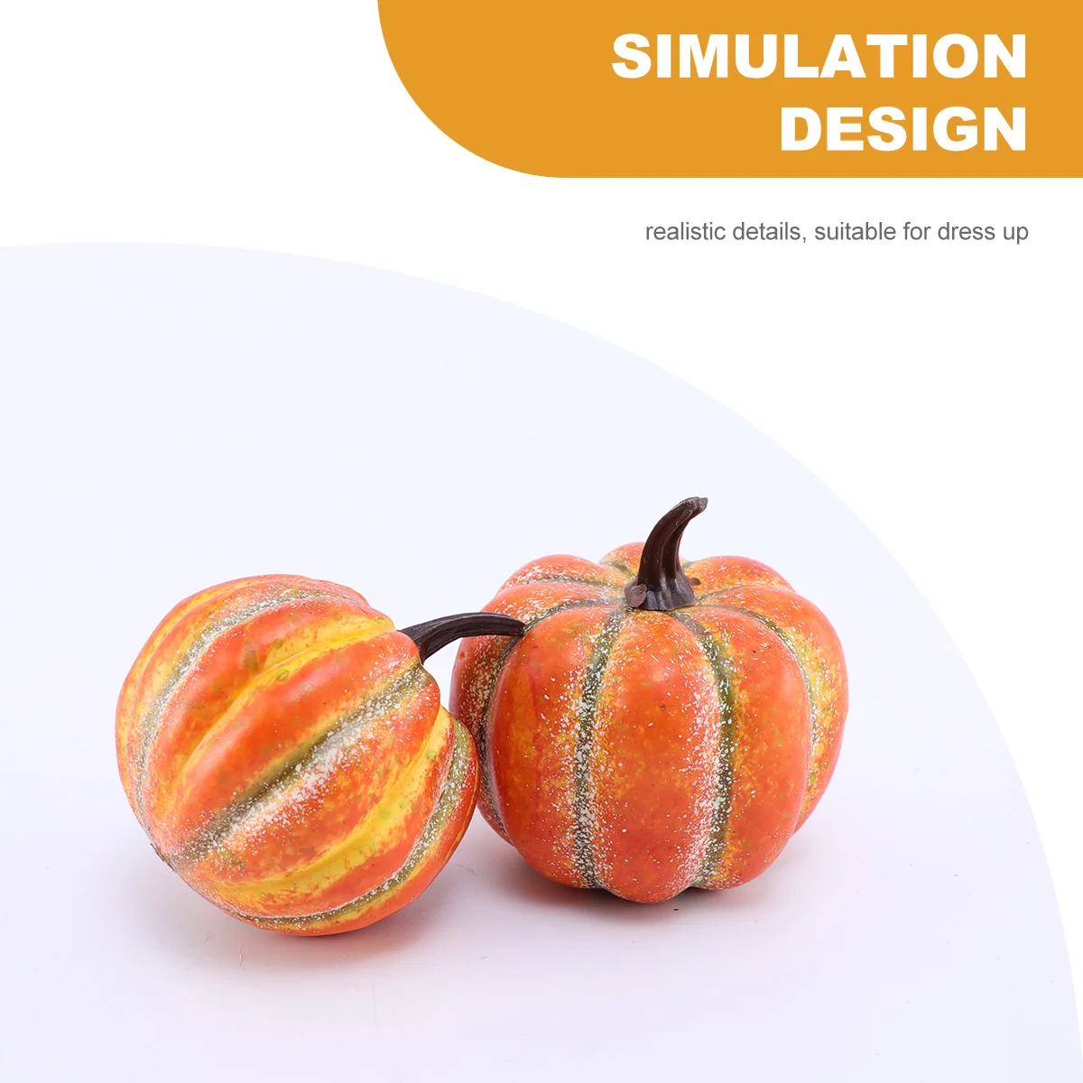 

8Pcs Simulation Pumpkin Set Light Yellow Artificial Decorative Halloween Pumpkin Craft for Home Party Festival Decor