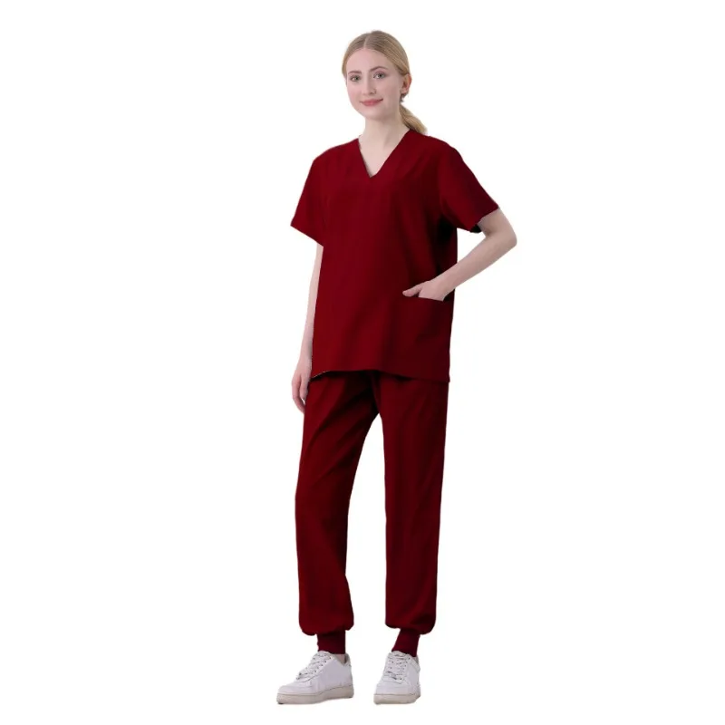 Macacão de enfermeira com bolso para mulheres, terno de jogger casual, uniforme cirúrgico, SPA, clínica odontológica, salão de beleza feminino, novo, 228