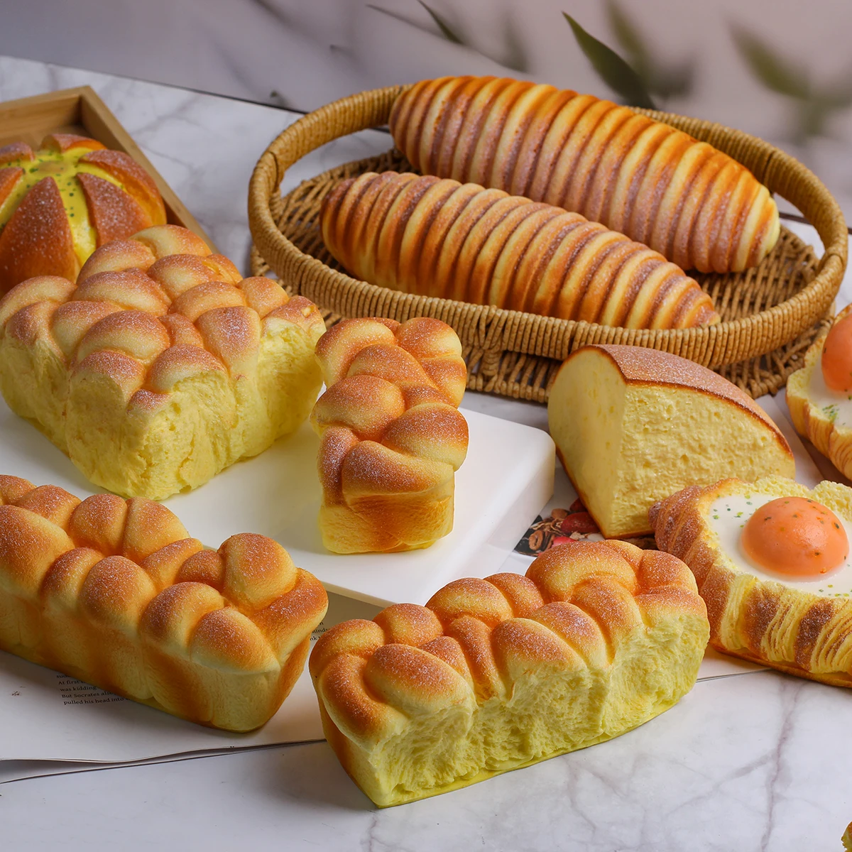 1 قطعة قرصة انتعاش بطيء الكرتون الخبز جوز الهند الخبز الضغط نموذج الدعائم ديكور المنزل الحلي #1