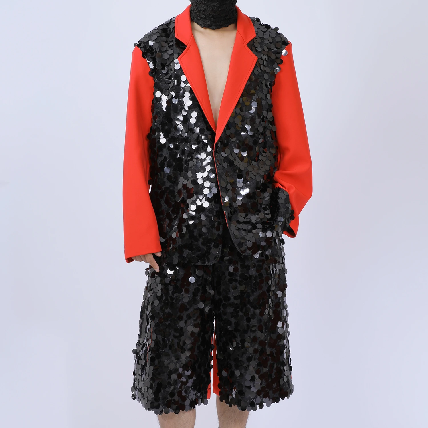 Men's 2025 Autumn New Suit Jackets Cropped Pants Fashion Sets High-End Light Luxury Sequin Design 2pcs Sparkling Two-Piece Sets