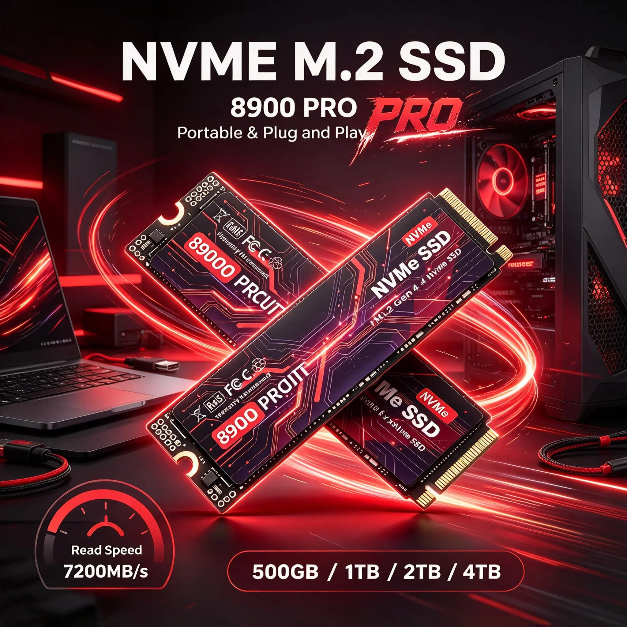High Speed M.2 NVMe Solid State Drive Prime Boost 500GB 1TB 2TB 4TB Quick Transfer Storage for PC Gaming Laptop Desktop