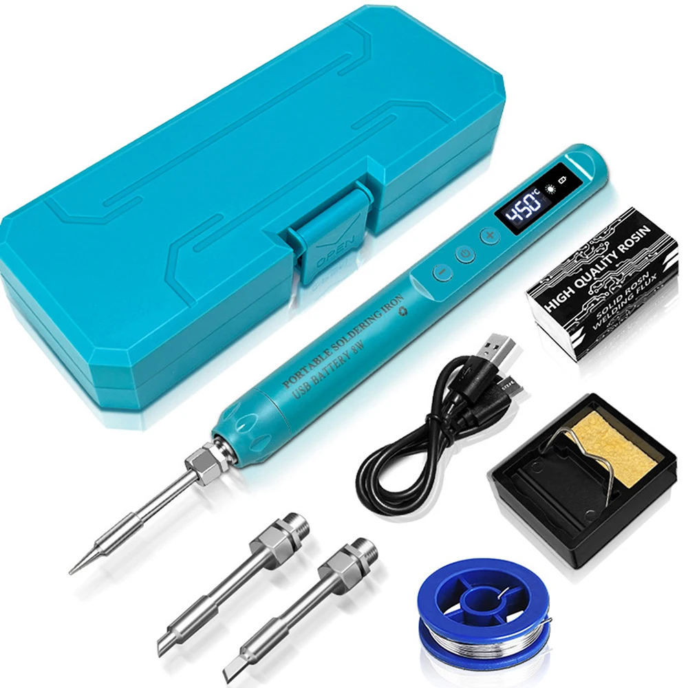 

Portable Soldering Iron Set Intelligent Adjustable Temp Fast Heating Cordless Digital Display Electric Soldering Iron 800mAh