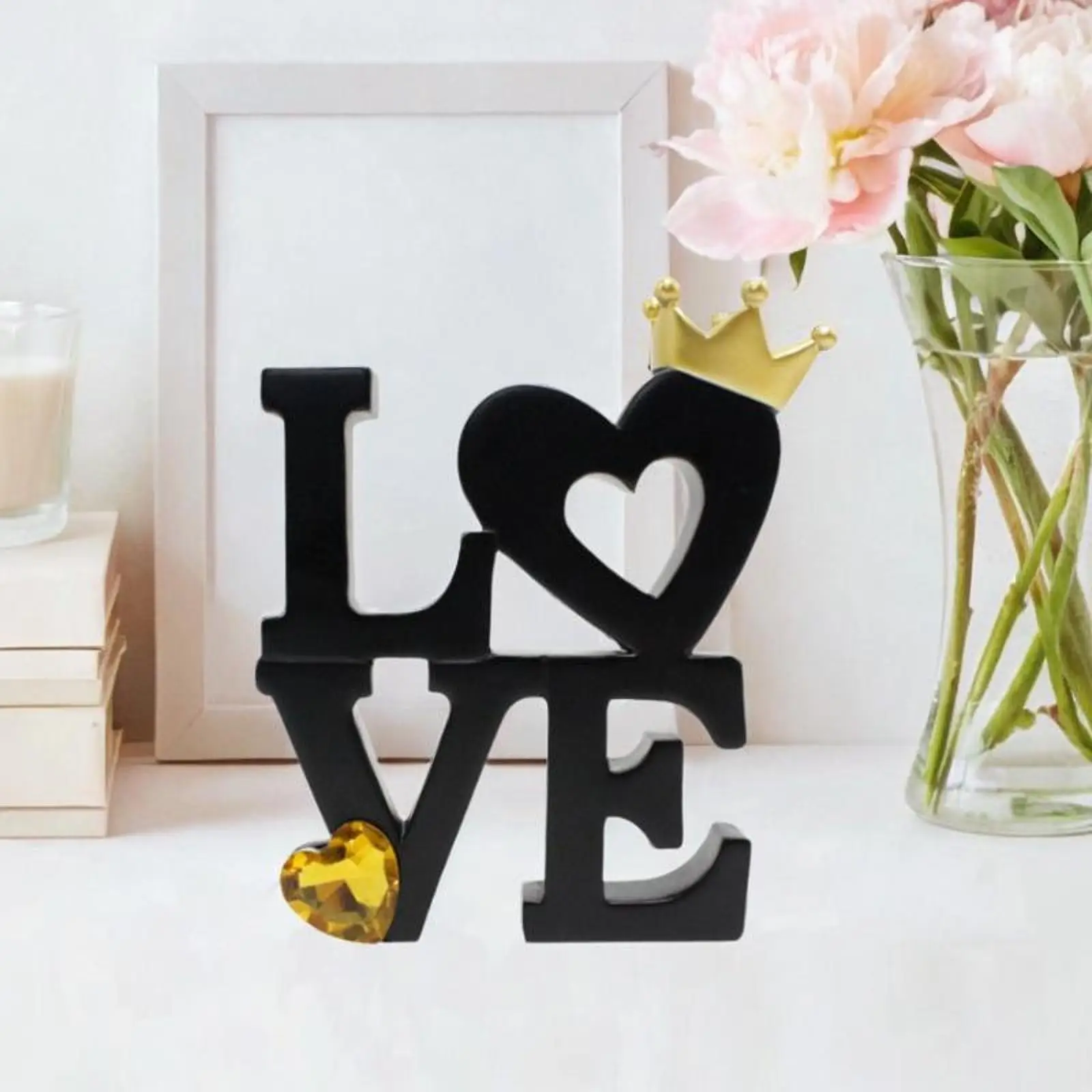 

Decorative Love Sign Word Decor Cutout Crafts Love Block Letters Sign Centerpiece Table Decoration for Thanksgiving Farmhouse