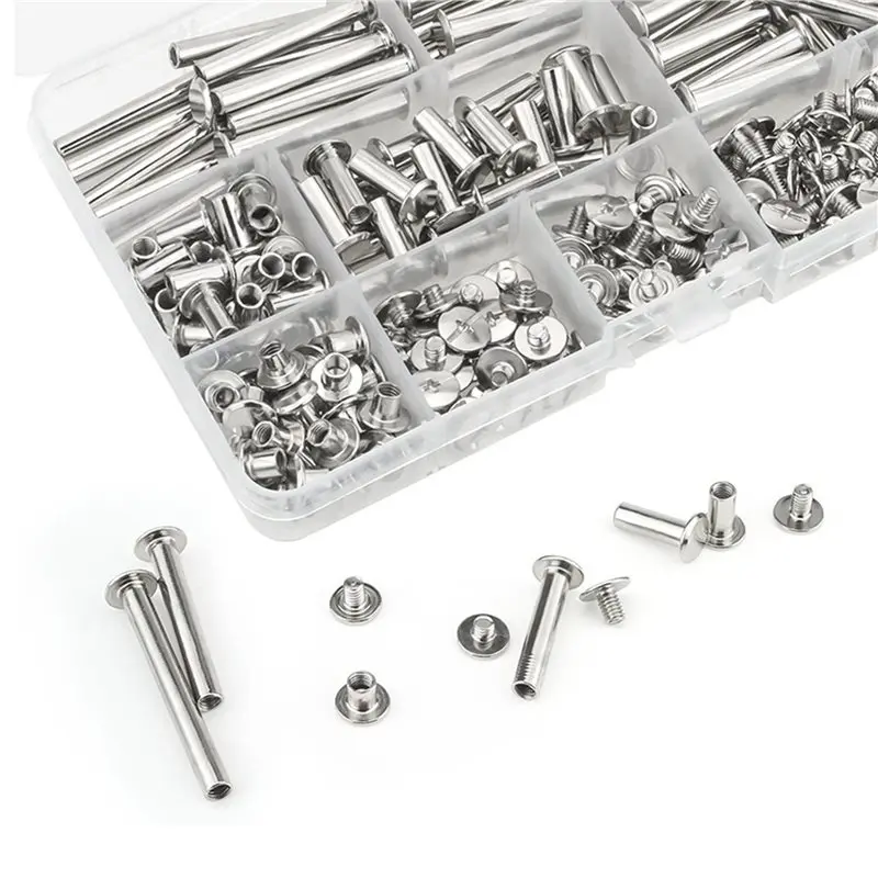 Chicago Screw Binding Screws Posts Assortment Kit For DIY Leather Bookbinding Crafts(480Pcs,M5)