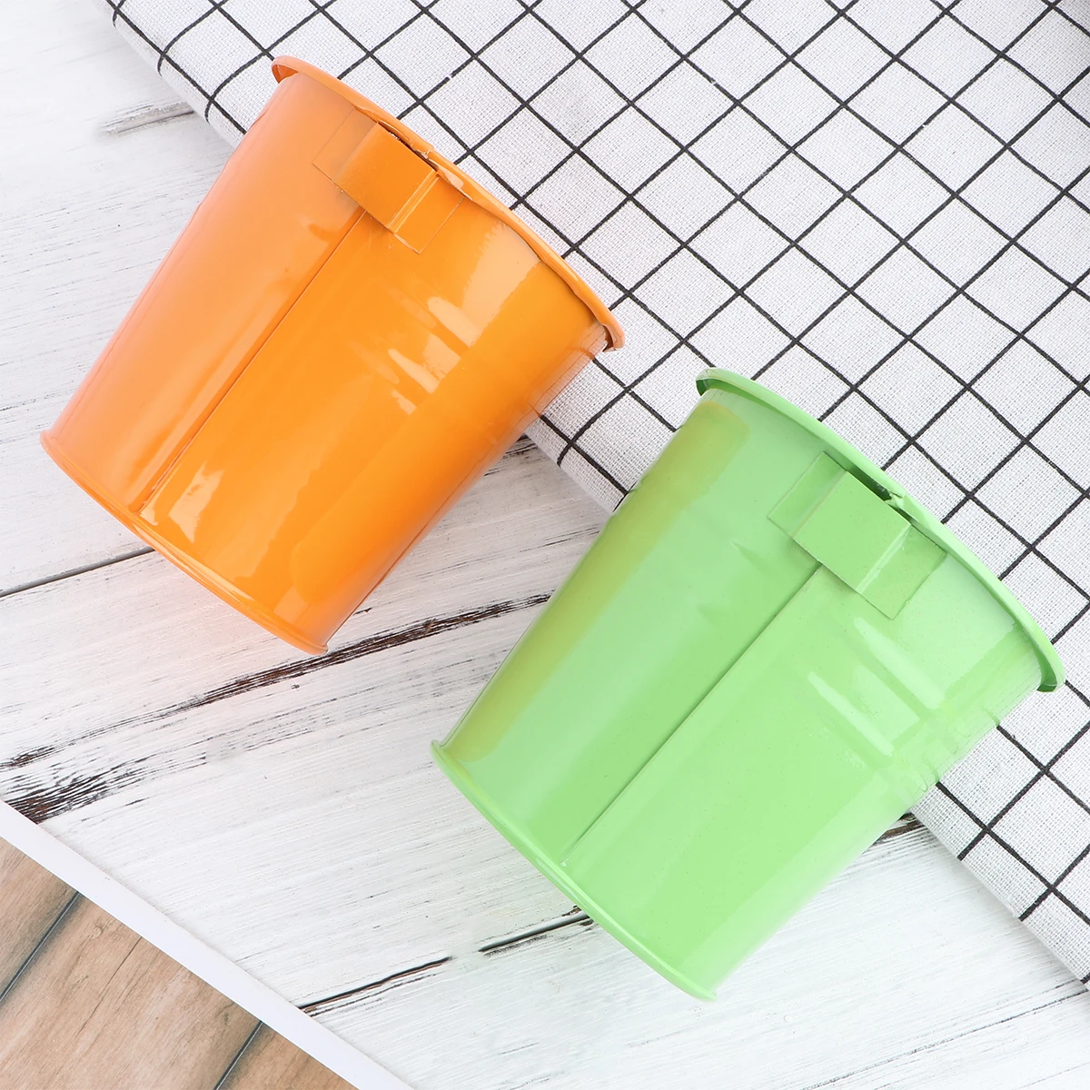 

5 Pcs Colorful Hanging Flower Pots Metal Buckets Detachable Garden Plant Holders Balcony Decoration Use