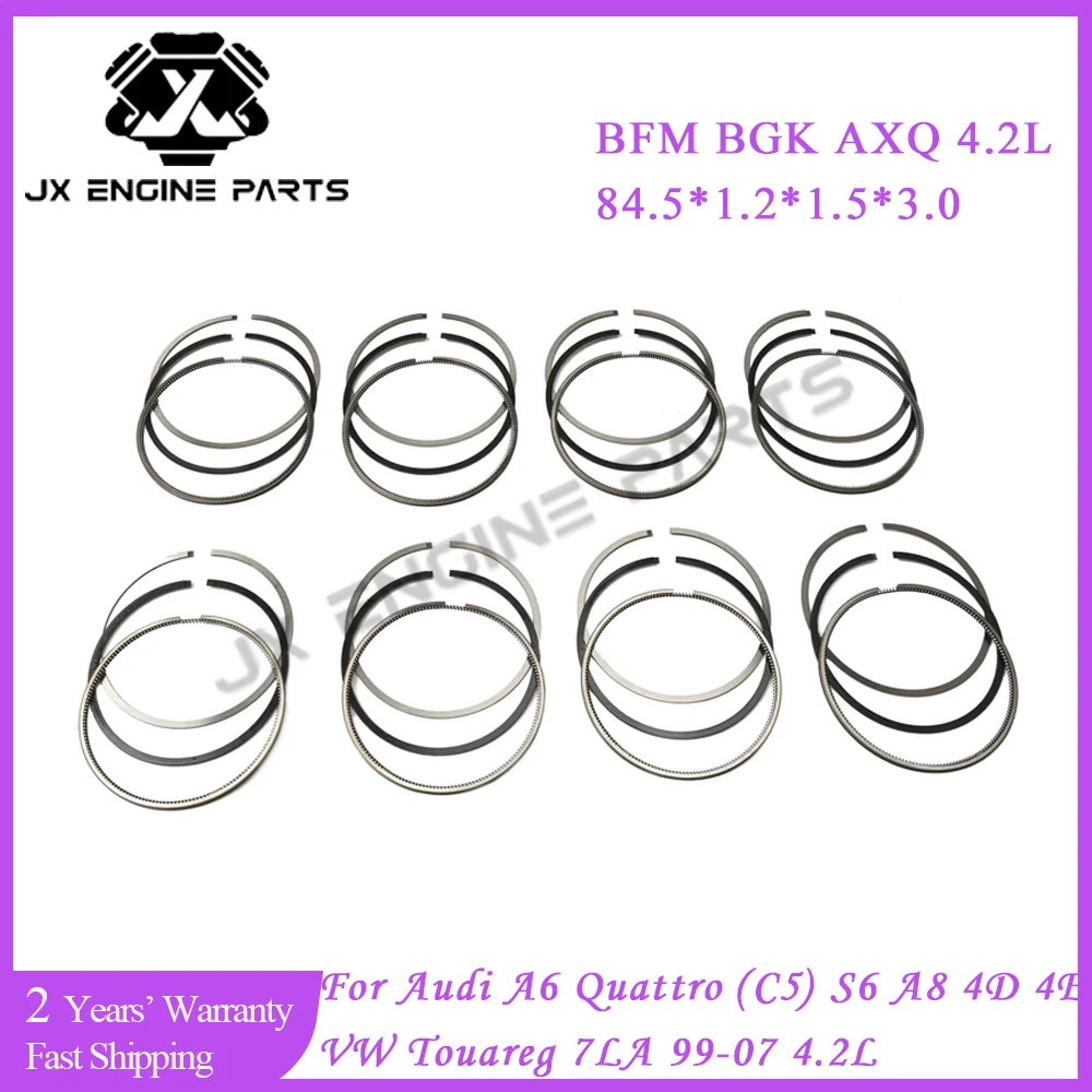 Juego de Anillos de Pistón de 84.5mm para Motor Audi 4.2 A6 Quattro C5 S6 A8 4D 4E VW TOUAREG 7LA 4.2L 99-07 BFM BGK AXQ 77198151A 079198151K