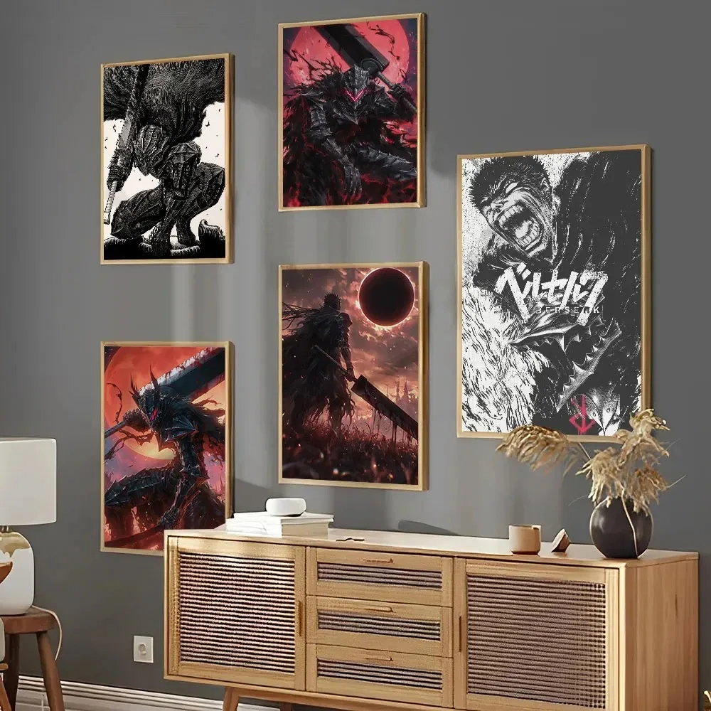 Kentaro Miura Berserk Guts Comic Poster Canvas Print Painting Wall for Living Room Home Decoration Office Decor