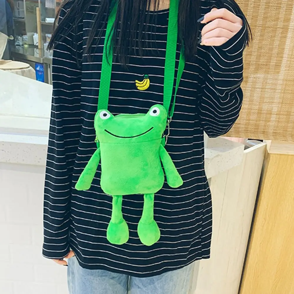 

Plush Funny Phone Bag Messenger Bag Shoulder Bag Purses Frog Crossbody Bag