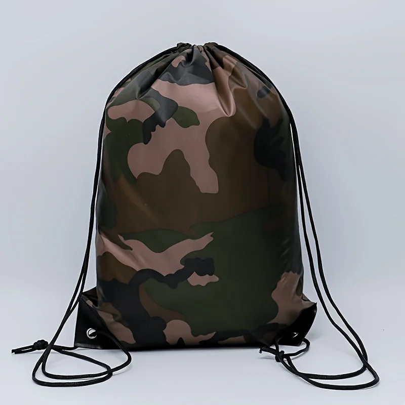 Camouflage Daypack with Utility Pockets - Drawstring Closure, Outdoor Gear Bag|Camouflage Pattern|Drawstring Closure