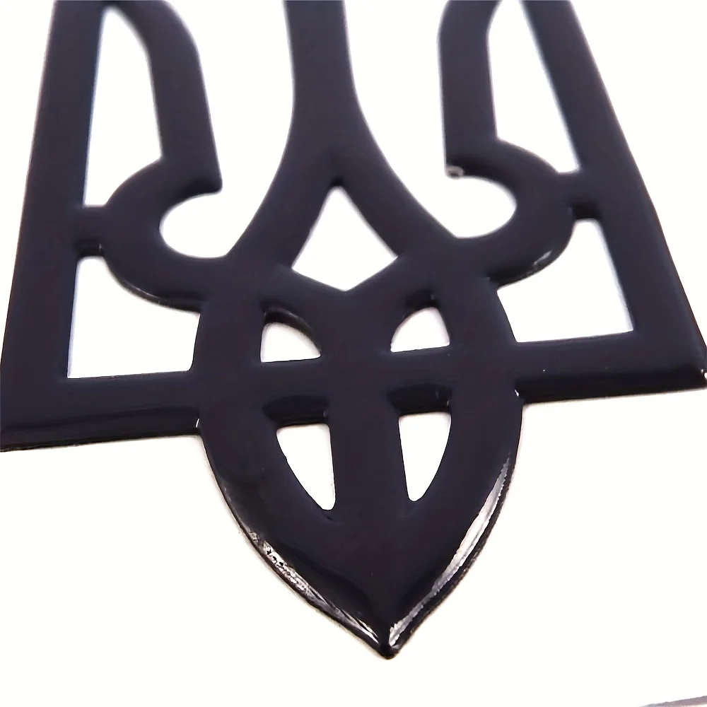 Tridente Ucraino Finitura Nera Decalcomania Emblema Ucraina Tryzub 3D Adesivo Auto Moto 2 "X 3"