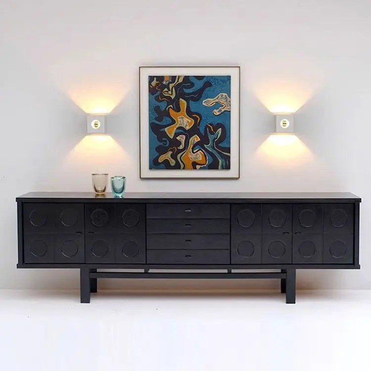 

TV cabinet black living room storage cabinet medieval furniture locker