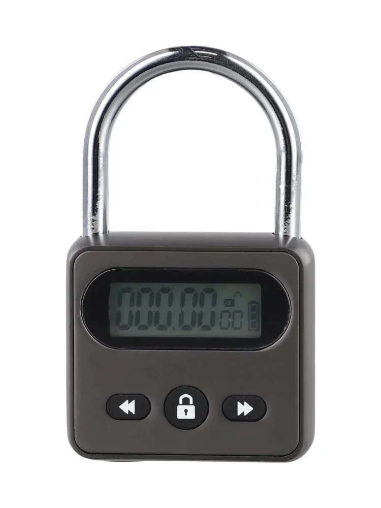 Metal Timer Lock LCD Display Multi-Function Electronic Time 999 Hours Max Timing USB Rechargeable Timer Padlock