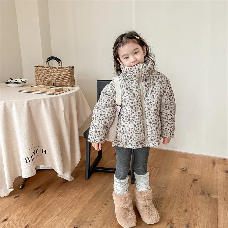 Girl Parkas Down Coat 2024 Children Autumn and Winter Children Korean Style Down Cotton-padded Clothes Girls Winter Coat