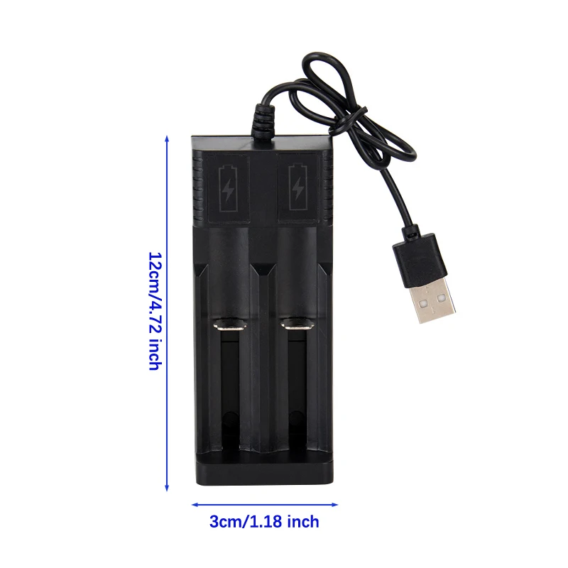 1/2 Slots 18650 Charger Lithium Battery Charger DC 4.2V Rechargeable Lithium Battery USB Charger For 18650