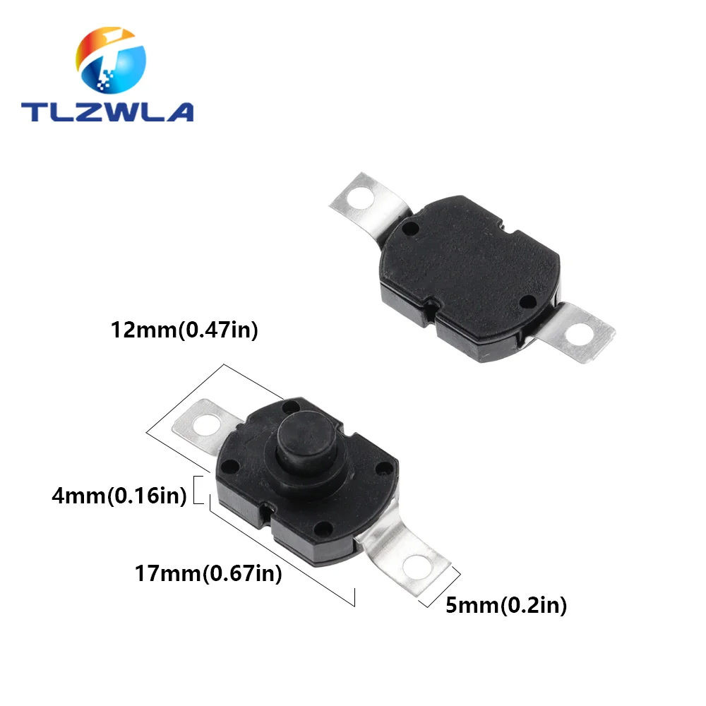 Interruptor de botón de encendido y apagado para lámpara de mesa, 10 piezas, 1712KD, 30V, 1A, 17x12x9,5mm