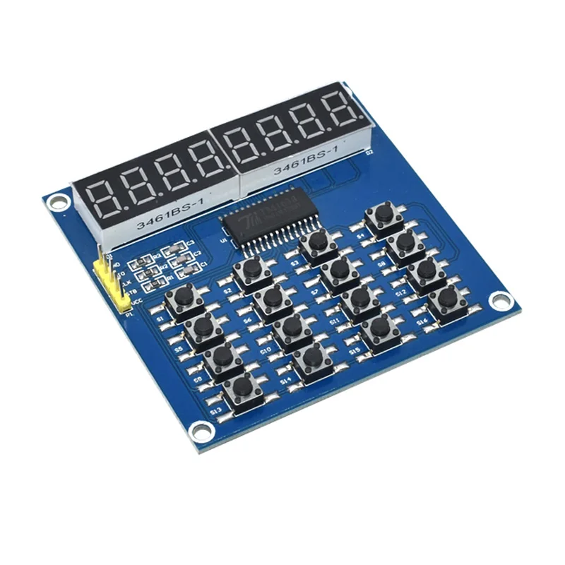 Pantalla LED Digital TM1638, tablero de tubo Digital de 8 Bits, 3 cables, 16 teclas, 8 Bits, escaneo de teclado y módulo LED clave para Arduino