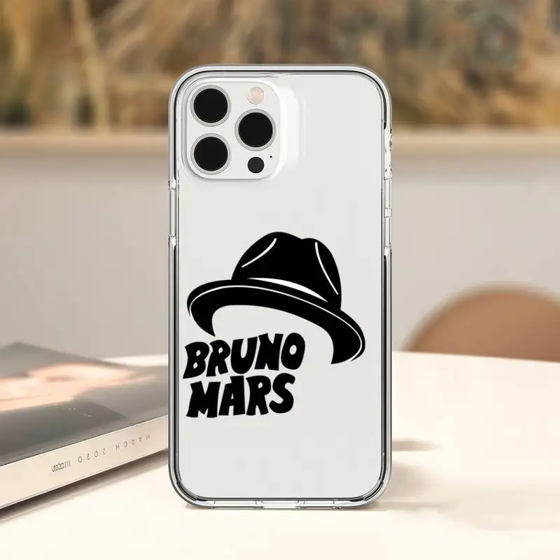 singer Bruno Mars  Phone Case For iPhone 11 12 Mini 13 14 Pro XS Max X 8 7 6s Plus 5 SE XR Transparent Shell