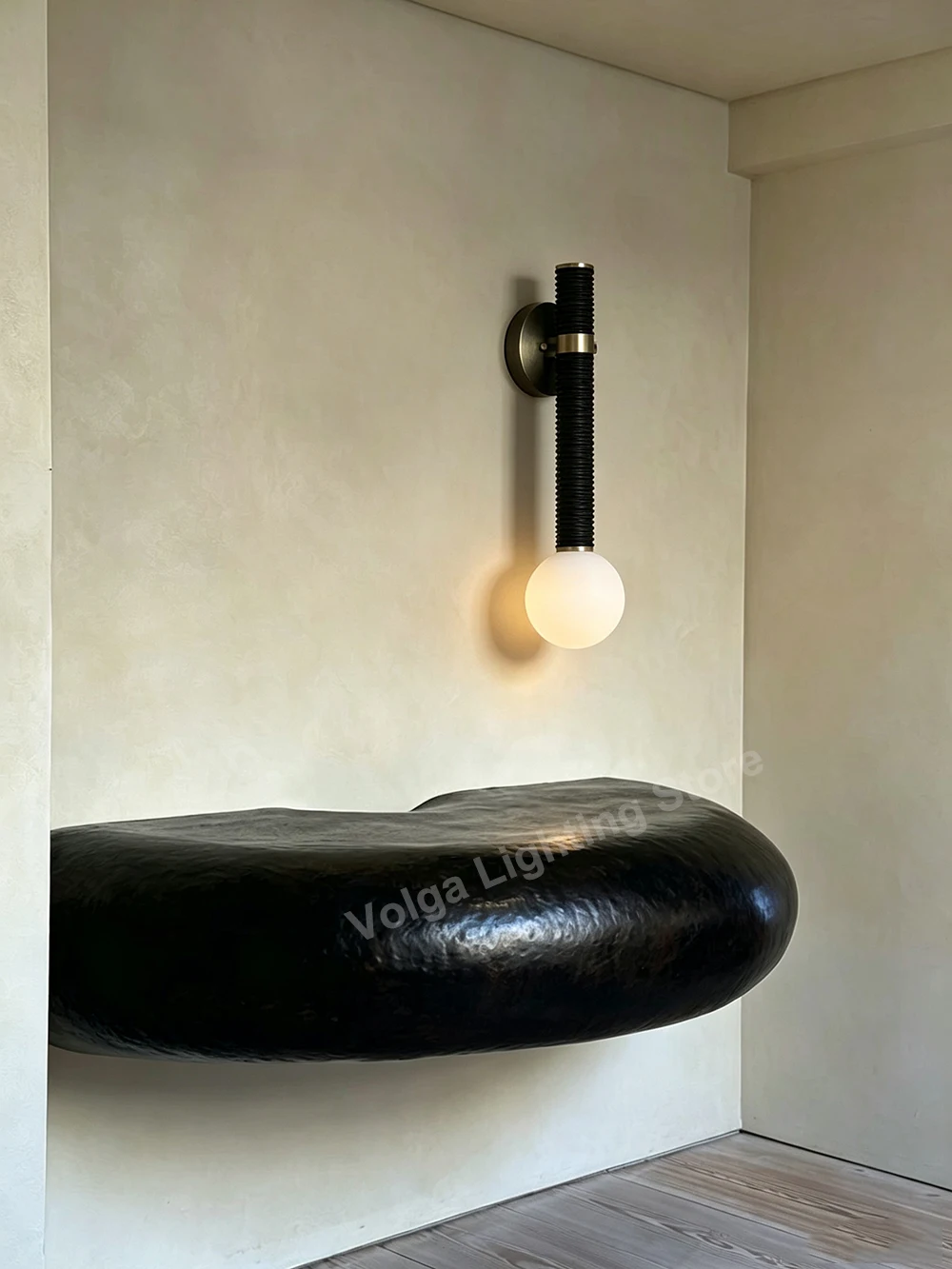 Get This Classic Wall Sconce Lamps Leather Glass Lampshade Wall Decor Light Fixture for Bathroom Living Room Lamps Black Brass