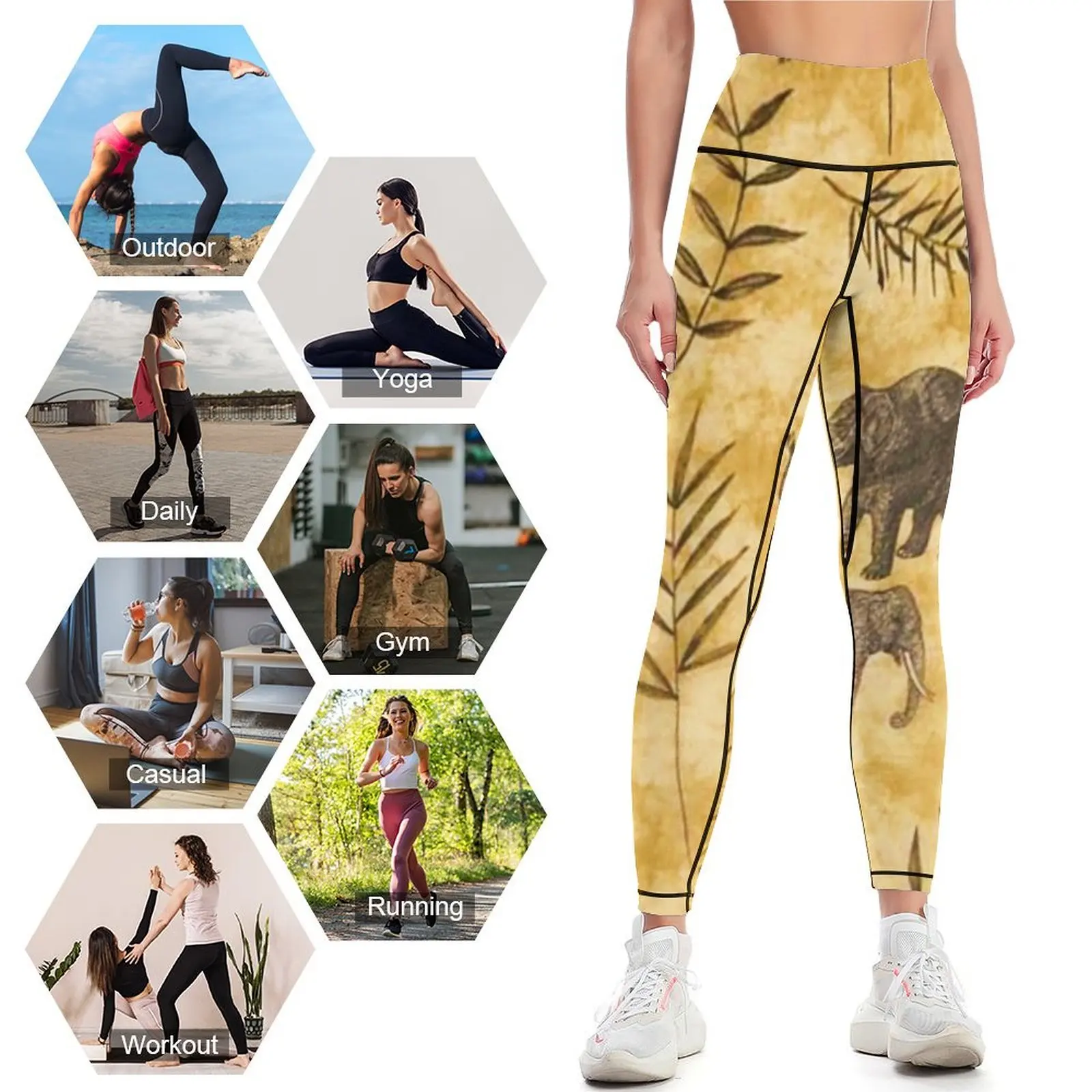 Leggings africani attillati donna abbigliamento sportivo a vita alta per pantaloni harem da palestra Leggings da donna