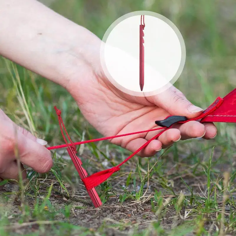 Ground Anchors For Tents Non-Rust Tri-Angled Peg Design Tent Stakes Sturdy Lightweight Heavy Duty Tent Stakes For Camping Yard